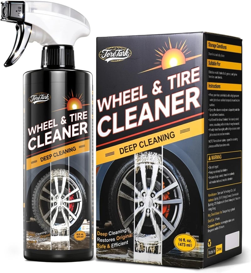 toretark Wheel Cleaner & Tire Cleaner & Rim Cleaner, Professional 3 in 1 Car Wash Iron Remover Cleaning Spray for Car Detailing Supplies 16 Fl Oz - Image 1
